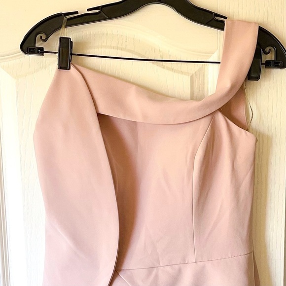 Alexander By Daymor One-Shoulder Maxi Gown Formal Wedding Blush Size 6 NWT - Picture 3 of 6